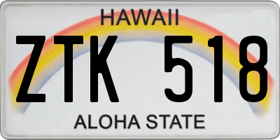 HI license plate ZTK518