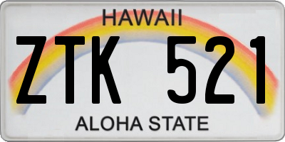 HI license plate ZTK521