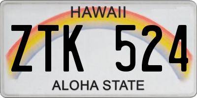 HI license plate ZTK524