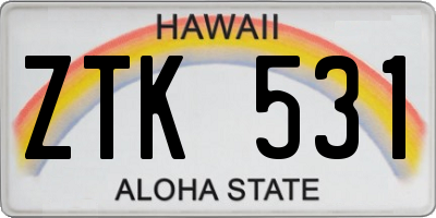 HI license plate ZTK531