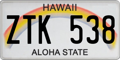 HI license plate ZTK538