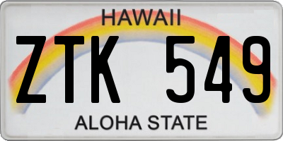 HI license plate ZTK549