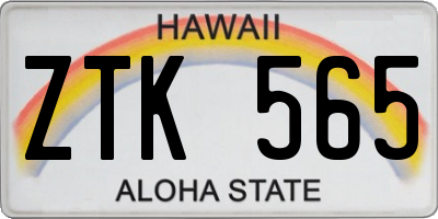 HI license plate ZTK565