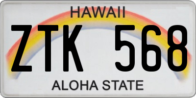 HI license plate ZTK568