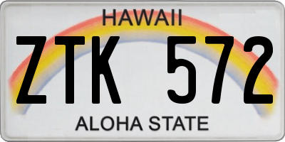 HI license plate ZTK572