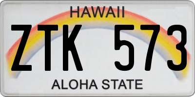 HI license plate ZTK573