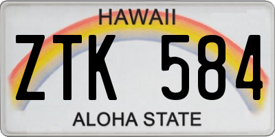 HI license plate ZTK584