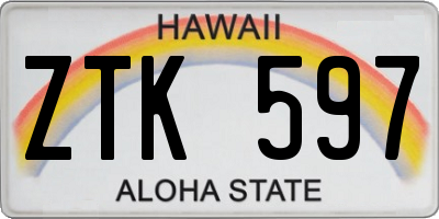 HI license plate ZTK597