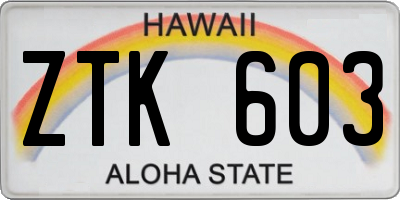 HI license plate ZTK603
