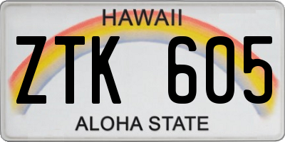 HI license plate ZTK605