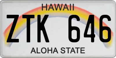 HI license plate ZTK646