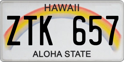 HI license plate ZTK657