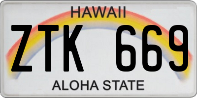 HI license plate ZTK669