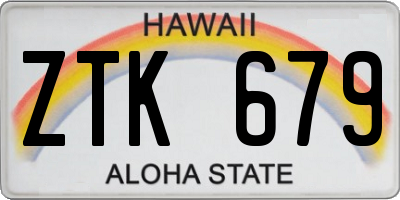 HI license plate ZTK679