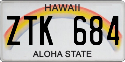 HI license plate ZTK684