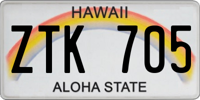 HI license plate ZTK705