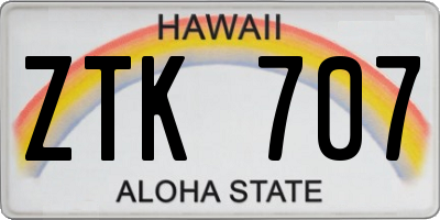 HI license plate ZTK707