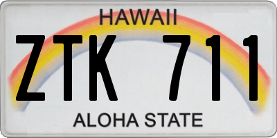 HI license plate ZTK711