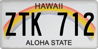 HI license plate ZTK712