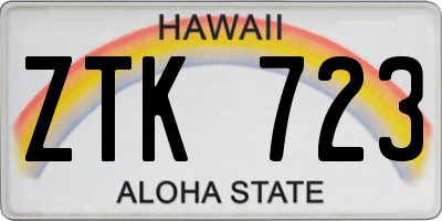 HI license plate ZTK723
