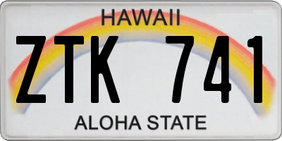 HI license plate ZTK741