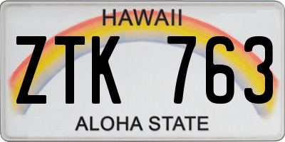 HI license plate ZTK763