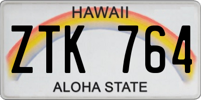HI license plate ZTK764