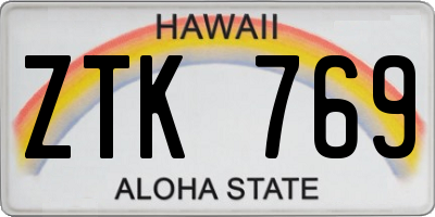HI license plate ZTK769