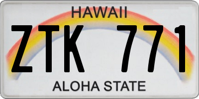 HI license plate ZTK771