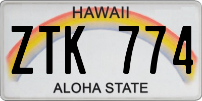 HI license plate ZTK774