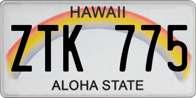 HI license plate ZTK775