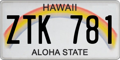 HI license plate ZTK781
