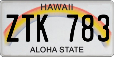 HI license plate ZTK783