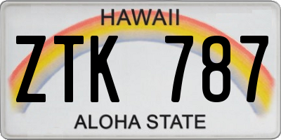 HI license plate ZTK787