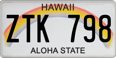 HI license plate ZTK798