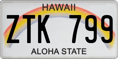 HI license plate ZTK799