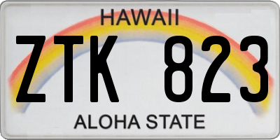 HI license plate ZTK823
