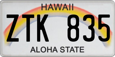 HI license plate ZTK835