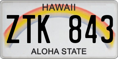 HI license plate ZTK843