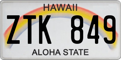 HI license plate ZTK849