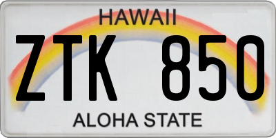 HI license plate ZTK850