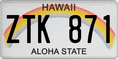 HI license plate ZTK871