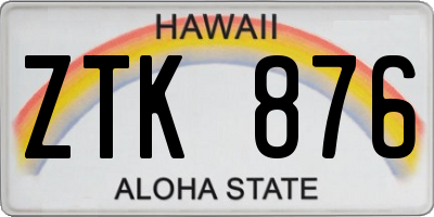 HI license plate ZTK876
