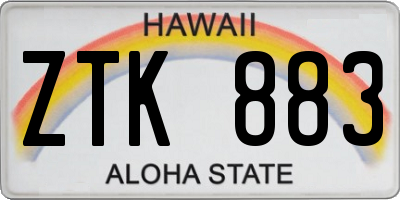 HI license plate ZTK883