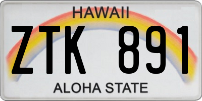 HI license plate ZTK891