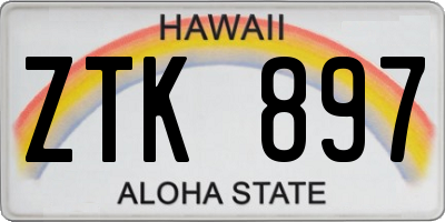 HI license plate ZTK897