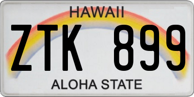 HI license plate ZTK899