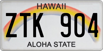 HI license plate ZTK904