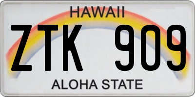 HI license plate ZTK909