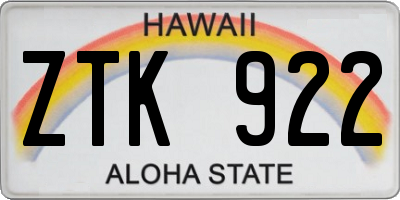 HI license plate ZTK922